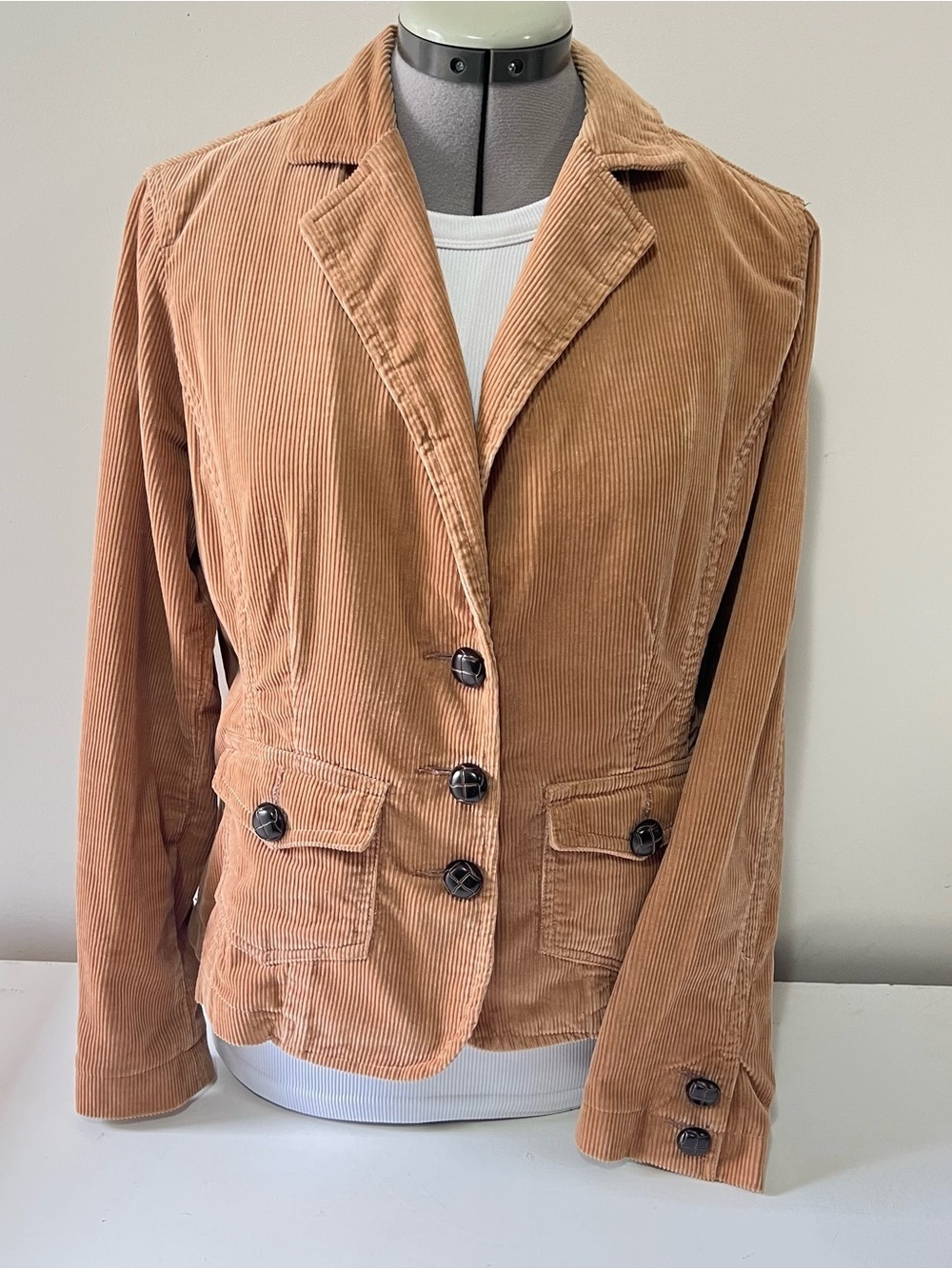 Vintage Jessica Corduroy Blazer Tan Brown Size 8 Preppy Academia Fall 2026 Trend